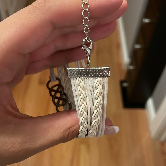 Multiple Bracelets in One, White and Silver Colored - Picture 2 of 2